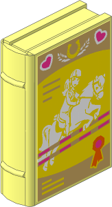 Minifig Book with Riding Girl and Jumping Horse Sticker