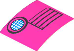Sticker  1.7 x  1.7 with Lamp and Grille and Medium Lilac Background (Formed)