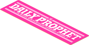 Sticker  1.0 x  3.7 with White Lines and "THE DAILY PROPHET"