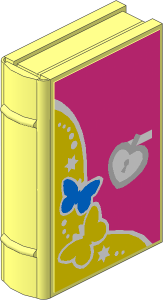 Minifig Book with Butterflies and Heart Lock Sticker