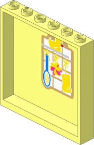 Panel  1 x  6 x  5 with Yellow Duck, Brush and Sponges Sticker