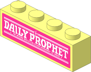 Brick  1 x  4 with White Lines and "THE DAILY PROPHET" Sticker