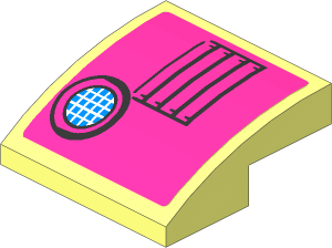 Slope Brick Curved  2 x  2 x  0.667 with Lamp and Grille Sticker