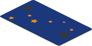 Sticker  1.0 x  1.7 with Metallic Light Blue and Silver Dots and Stars