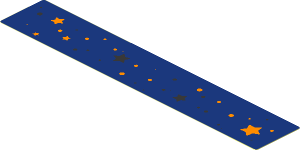 Sticker  1.0 x  5.7 with Metallic Light Blue and Silver Dots and Stars