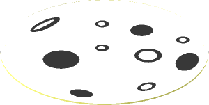 Sticker  1.7 x  1.7 Round with Metallic Silver Circles and Ovals