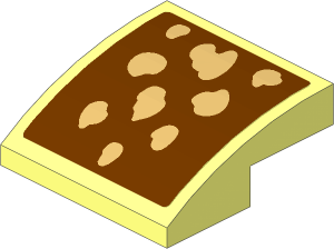 Slope Brick Curved  2 x  2 x  0.667 with Tan Spots Sticker