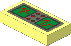 Tile  1 x  2 with Metallic Gold, Red and Orange Level Displays, Black and Red Buttons Sticker