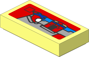 Tile  1 x  2 with Miniature Set 10687 Sticker