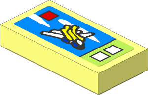 Tile  1 x  2 with Miniature Set 31042 Sticker