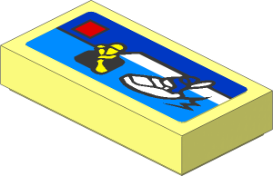 Tile  1 x  2 with Miniature Set 60126 Sticker