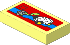 Tile  1 x  2 with Miniature Set 70588 Sticker