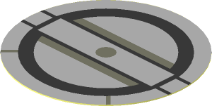 Sticker  1.7 x  1.7 Round with Light Bluish Grey Hatch