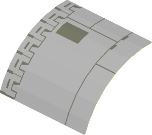 Sticker  3.7 x  3.7 with Panels and Lines Right (Formed)