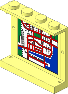 Panel  1 x  4 x  3 with City with Harbour Street Map Sticker
