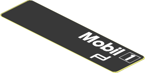 Sticker  0.8 x  3.0 with White Logos on Black Background Left