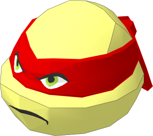 Minifig Head Ninja Turtle with Raphael Frown Pattern