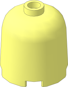 Cylinder  2 x  2 x  1.667 with Dome Top and Hollow Stud