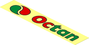 =Sticker  1.1 x  5.9 with Octan Logo on Transparent Background