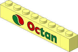 Brick  1 x  8 with Octan Logo Sticker on Centre
