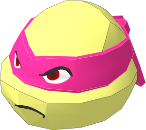 Minifig Head Ninja Turtle with Donatello Frown Pattern