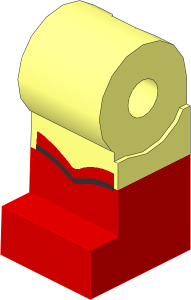 Minifig Leg Right with Red Boot and Black Line Pattern