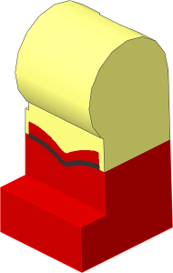 Minifig Leg Left with Red Boot and Black Line Pattern