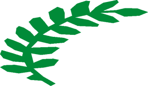 ~Sticker  1.1 x  1.7 with Green Laurels - Leaves Half