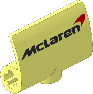 Technic Panel Curved  3 x  2 x  1 with Silver McLaren Logo Pattern