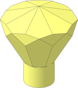Rock  1 x  1 Gem Facetted