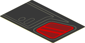 Sticker  1.7 x  2.8 with SW Dark Red Side Window and Grey Lines Right Model