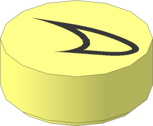 Tile  1 x  1 Round with Silver McLaren Logo Pattern