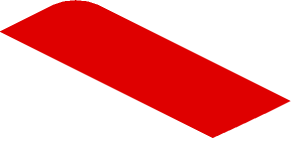 ~Sticker  0.8 x  1.6 with White Arc on Red Background Right - First Face