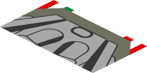 ~Sticker  1.8 x  4.0 with Tricolor Stripes and Engine on Red Background - Second Face