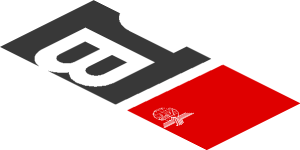 ~Sticker  0.8 x  1.9 with White Logos on Black and Red Background Right - Third Face