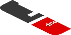 ~Sticker  0.8 x  1.9 with White Logos on Black and Red Background Right - Sixth Face