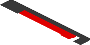 ~Sticker  1.9 x  1.8 with 488 GTE Logo and Ferrari Badge on Black and Red Background Right - First Face