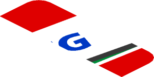 ~Sticker  0.8 x  1.9 with Blue SMP Racing Logo in White Stripe on Red Background Right - First Face