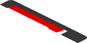~Sticker  1.9 x  1.8 with 488 GTE Logo and Ferrari Badge on Black and Red Background Left - First Face