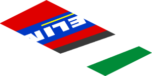 ~Sticker  0.8 x  1.9 with Michelin Logo and Green Triangle on Red Background Right - Fourth Face