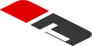 ~Sticker  0.8 x  1.9 with White Logos on Black and Red Background Left - First Face