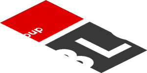 ~Sticker  0.8 x  1.9 with White Logos on Black and Red Background Left - Third Face