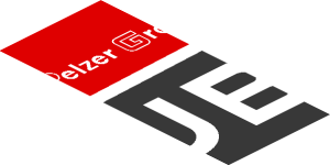 ~Sticker  0.8 x  1.9 with White Logos on Black and Red Background Left - Fourth Face