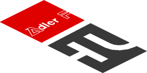 ~Sticker  0.8 x  1.9 with White Logos on Black and Red Background Left - Fifth Face