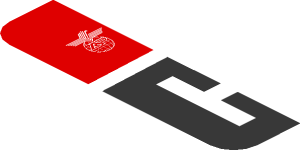 ~Sticker  0.8 x  1.9 with White Logos on Black and Red Background Left - Sixth Face