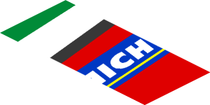 ~Sticker  0.8 x  1.9 with Michelin Logo and Green Triangle on Red Background Left - Third Face