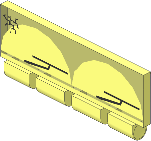 Windscreen  1 x  4 x  1.333 Bottom Hinge w/ Wipers/Crack Pattern