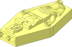 Container Minifig Coffin Lid with Mummy Relief (Needs Work)