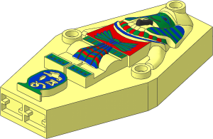 Container Minifig Coffin Lid with Mummy Relief with Pattern