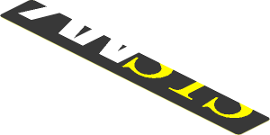 Sticker  0.8 x  5.8 with Lower Part of ANSYS Logo on Black Background